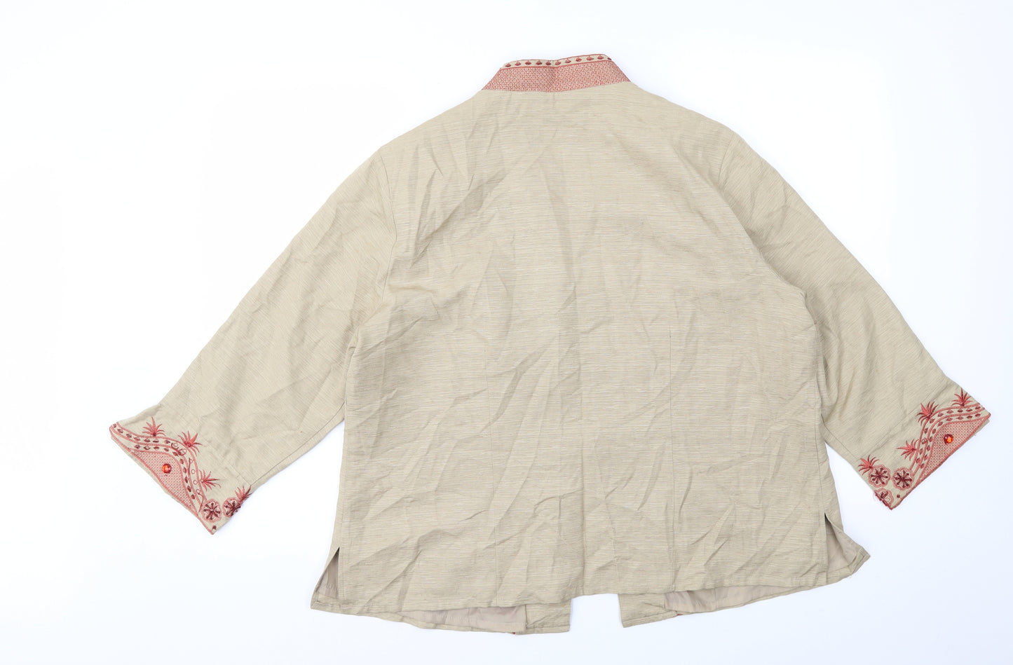 Fusion Womens Beige   Jacket Blazer Size XL