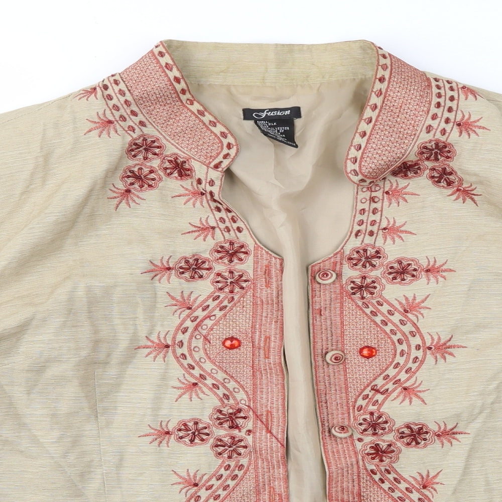 Fusion Womens Beige   Jacket Blazer Size XL