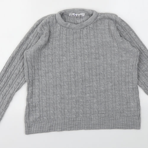 PURE & NATRAD Womens Grey   Pullover Jumper Size S
