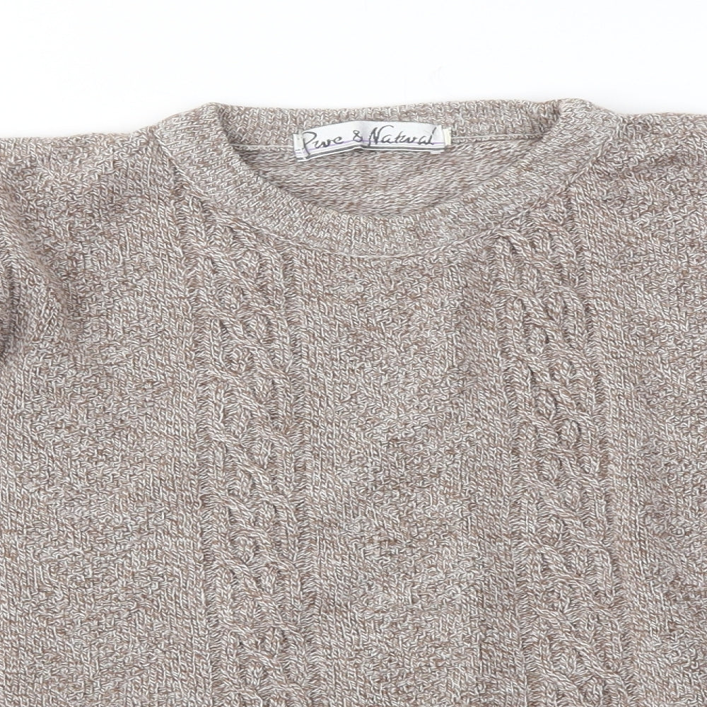 PURE &NATURAL Womens Brown   Pullover Jumper Size M