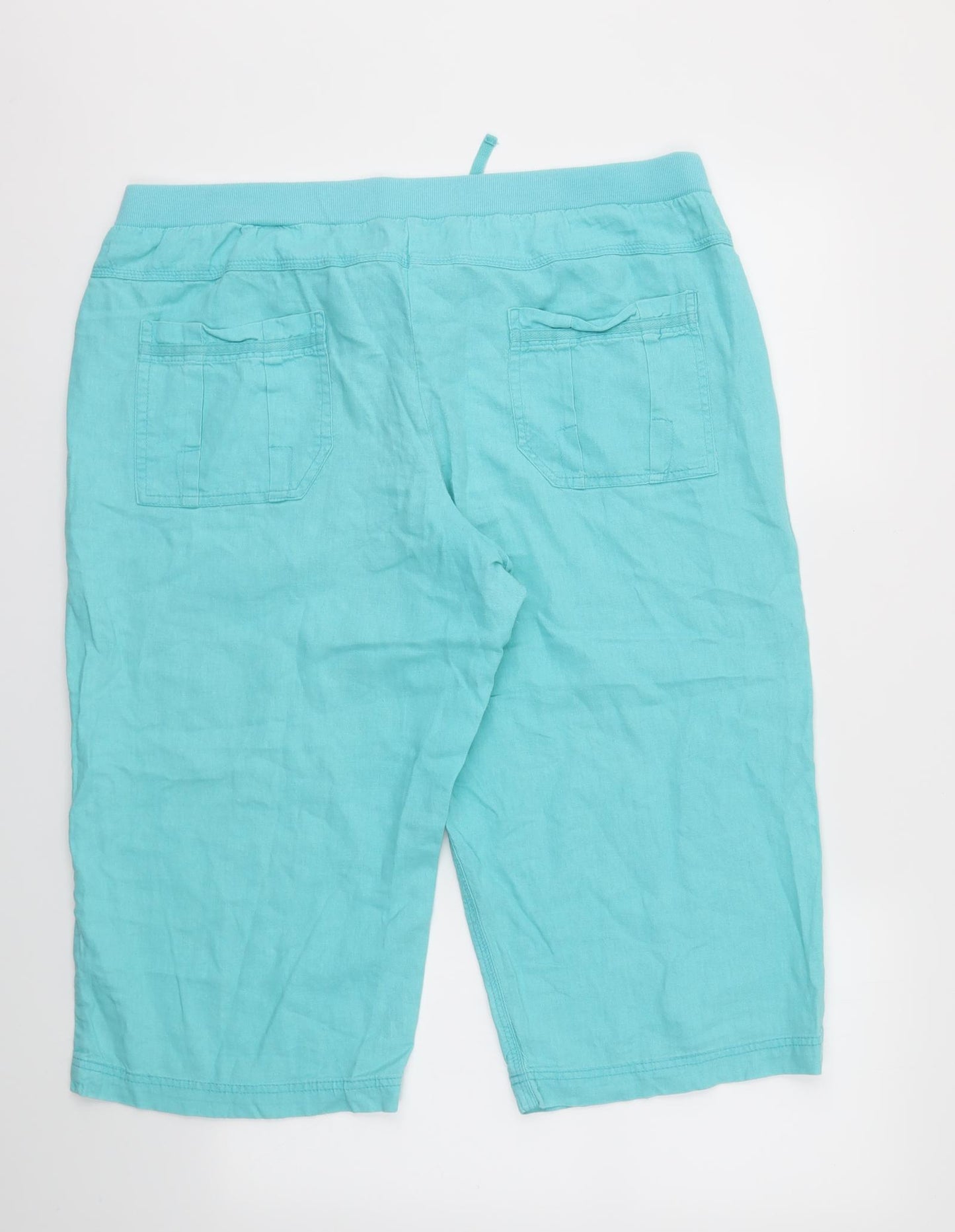 BHS Womens Blue   Trousers  Size 18 L20 in - stretch waistband