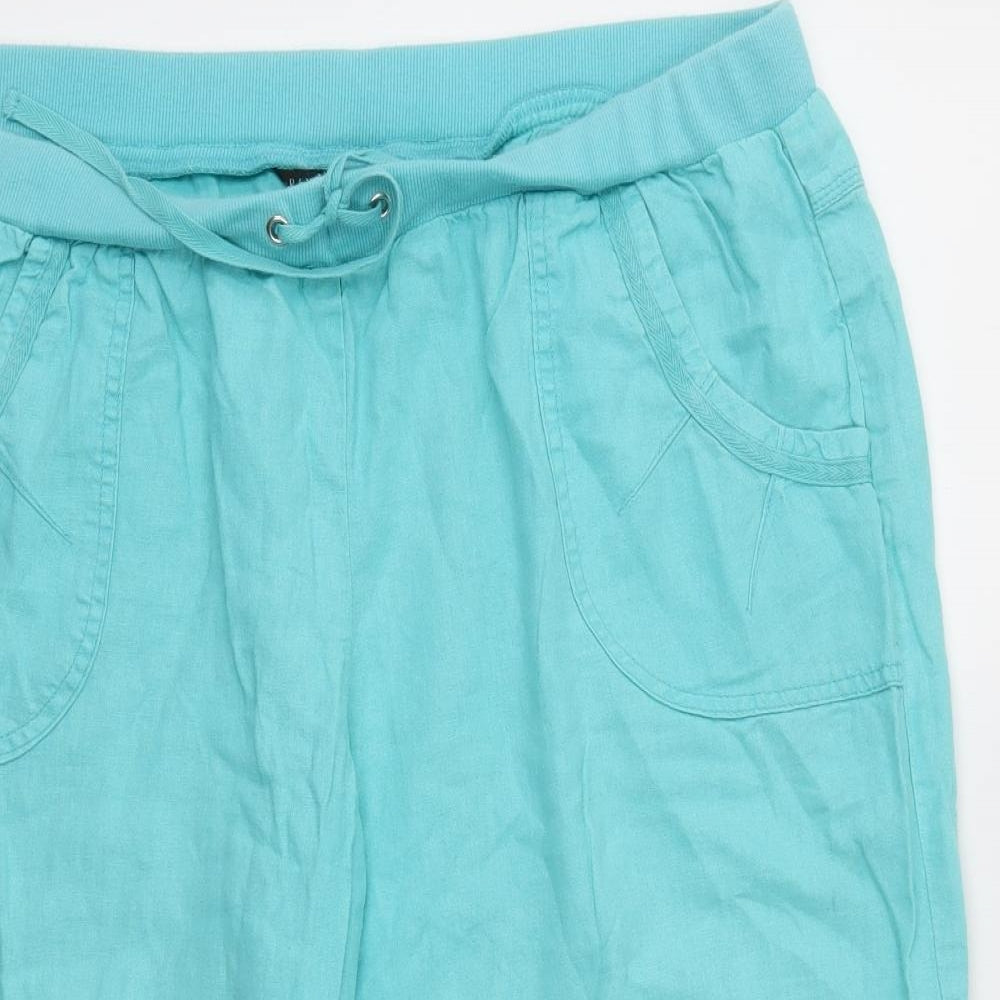 BHS Womens Blue   Trousers  Size 18 L20 in - stretch waistband