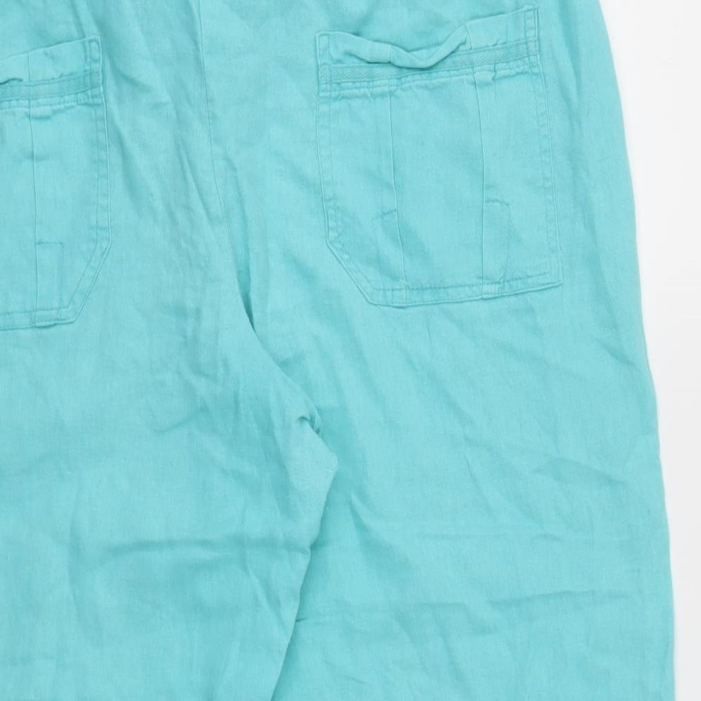 BHS Womens Blue   Trousers  Size 18 L20 in - stretch waistband