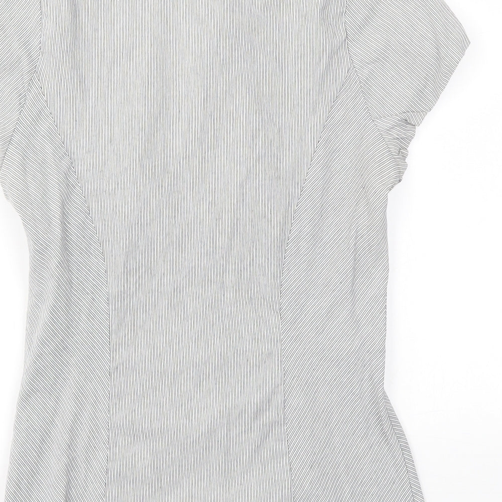 Dorothy Perkins Womens Grey Striped  Basic Blouse Size 10