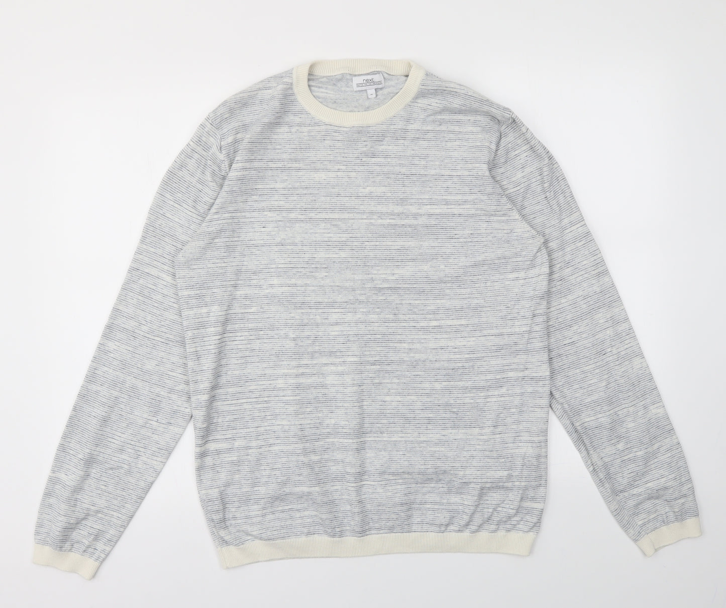 NEXT Mens Blue Houndstooth  Pullover Sweatshirt Size M