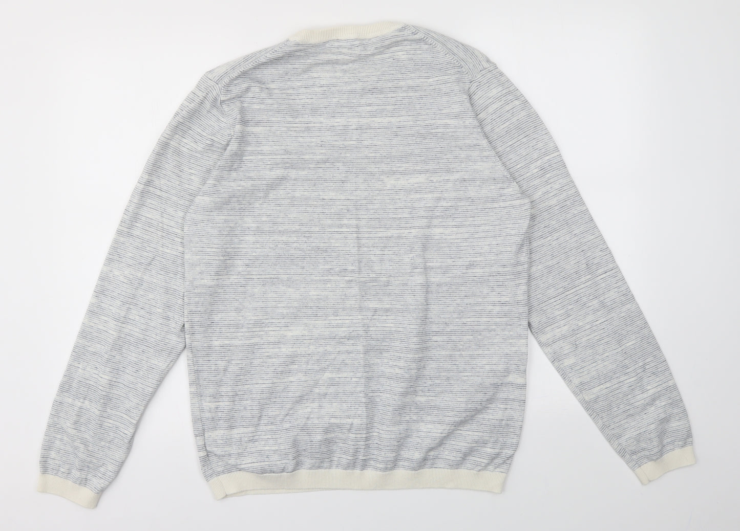 NEXT Mens Blue Houndstooth  Pullover Sweatshirt Size M