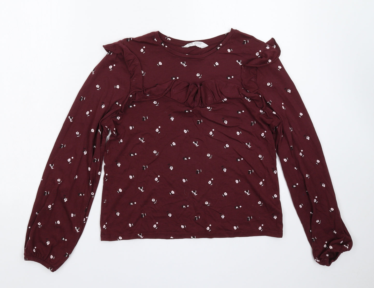 H&M Womens Brown Floral  Basic T-Shirt Size 18