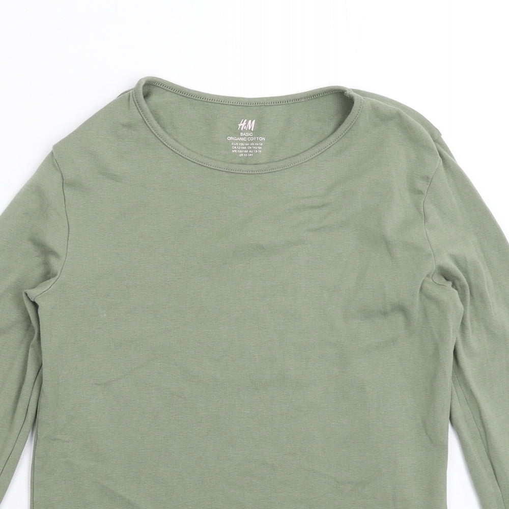 H&M Womens Green   Basic T-Shirt Size 18