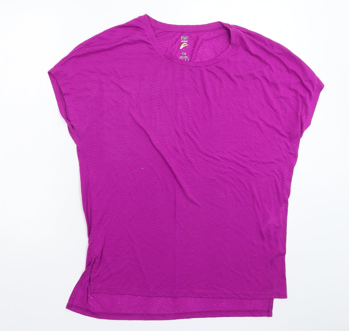 F&F Womens Pink Animal Print  Basic T-Shirt Size 14