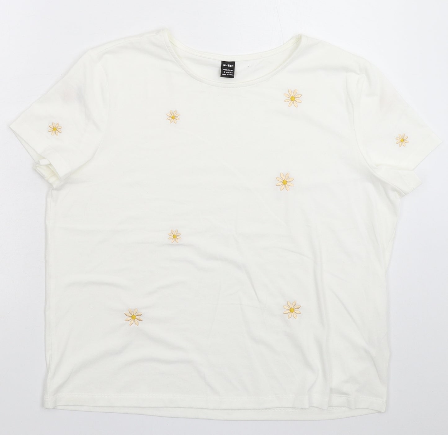 SheIn Womens White   Basic T-Shirt Size L