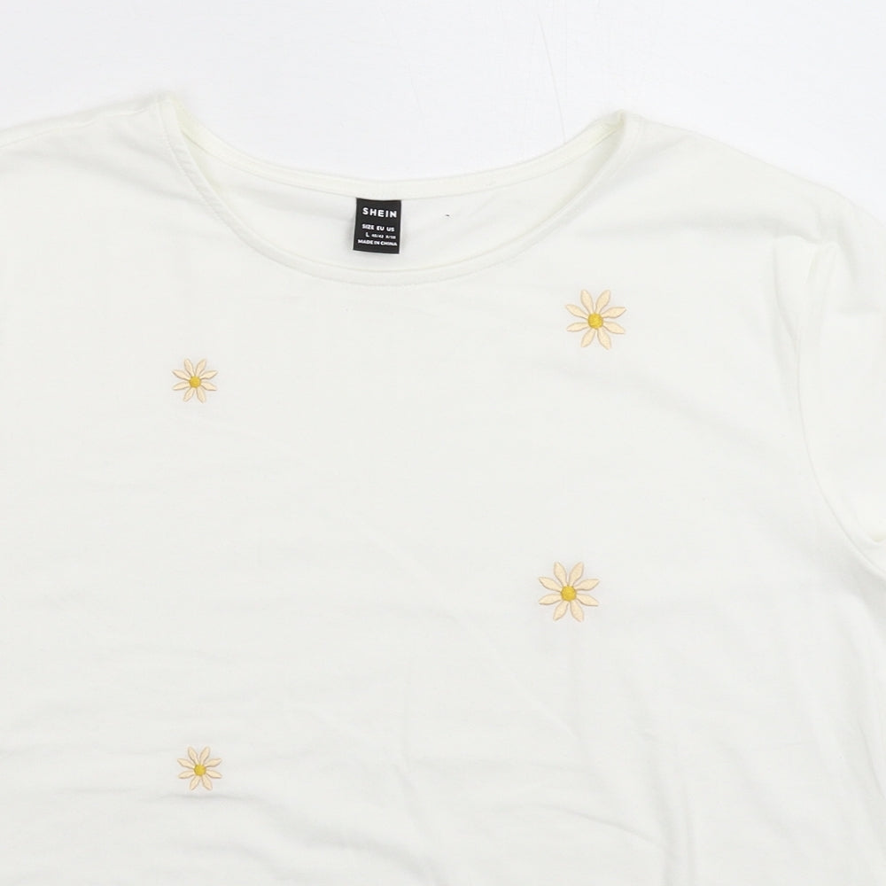 SheIn Womens White   Basic T-Shirt Size L