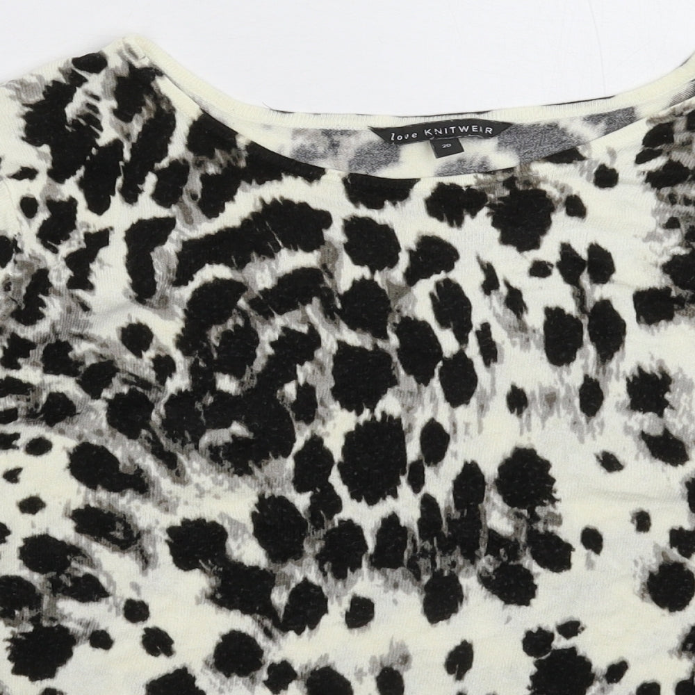 Bonmarché Womens Multicoloured Animal Print Knit Pullover Jumper Size 20