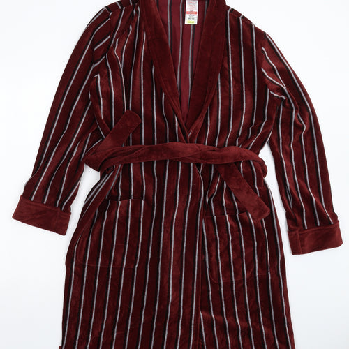 St Michael Mens Brown Striped   Robe Size M