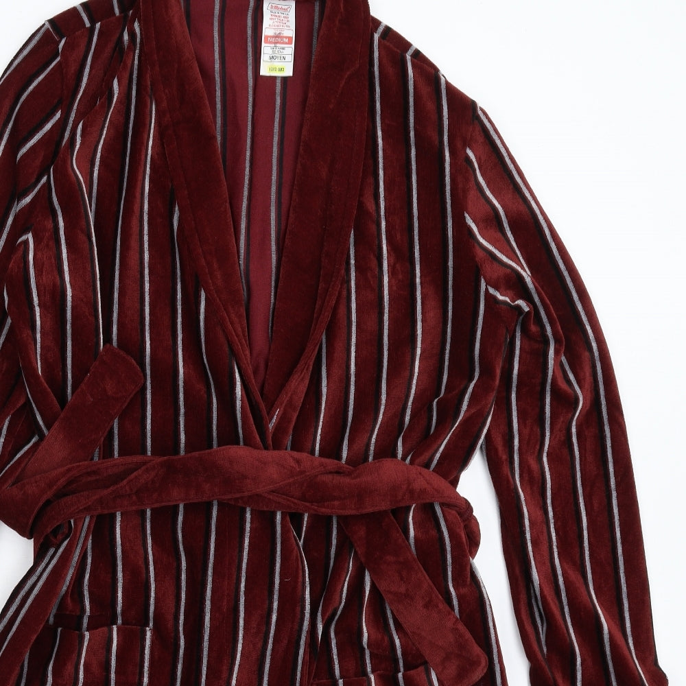 St Michael Mens Brown Striped   Robe Size M