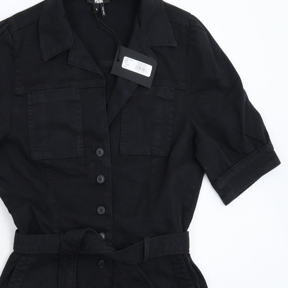 Paige Womens Black  Denim Jumpsuit One-Piece Size 8 L5 in
