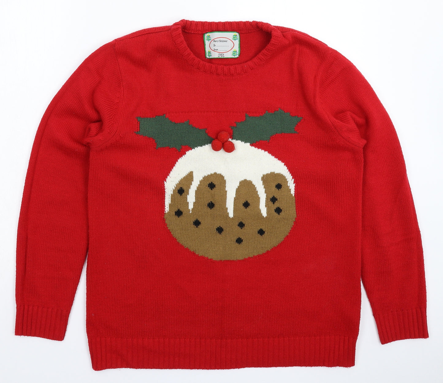 Cedar Wood State Mens Red  Knit Pullover Jumper Size M  - Christmas