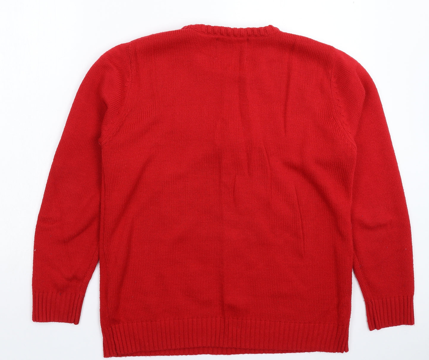 Cedar Wood State Mens Red  Knit Pullover Jumper Size M  - Christmas