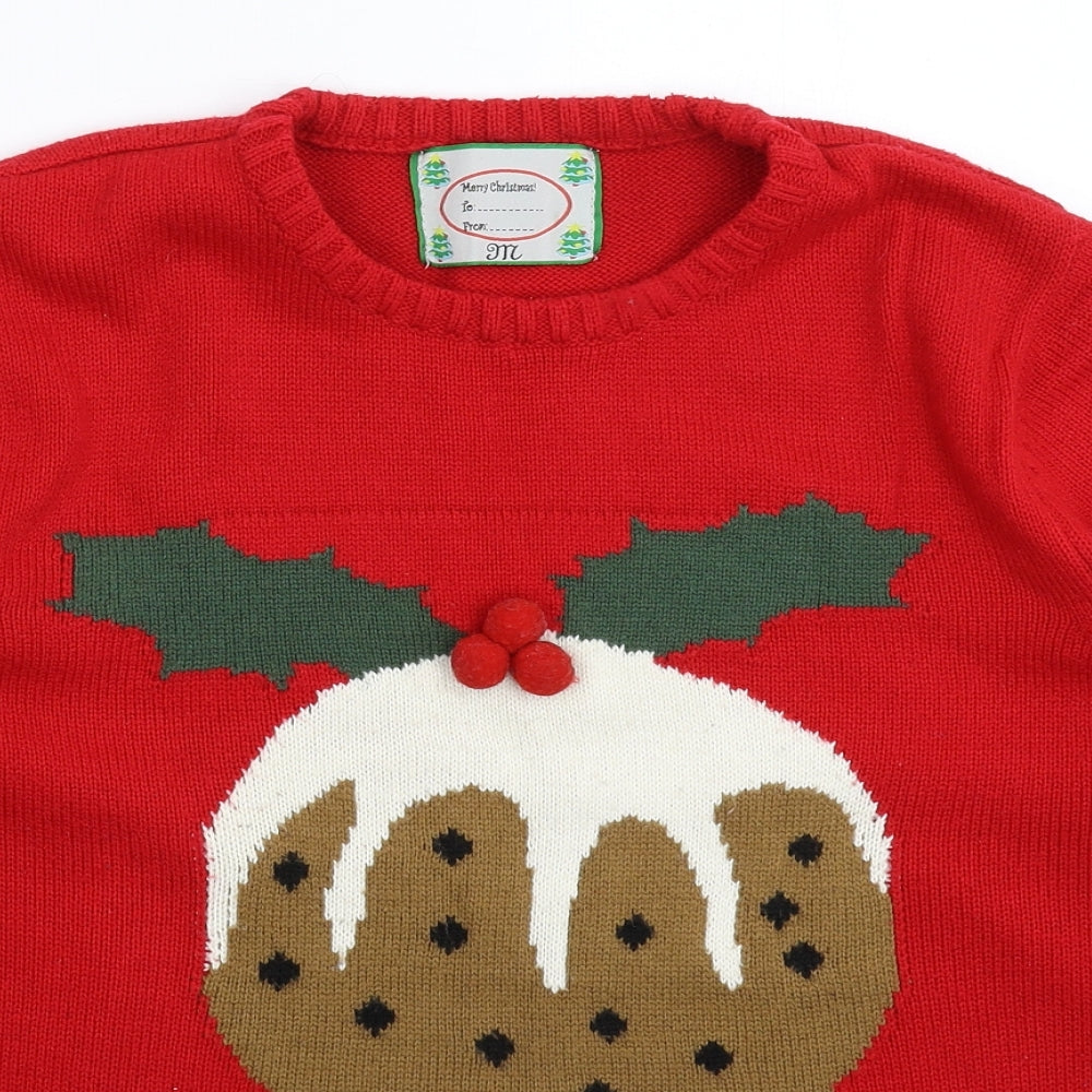 Cedar Wood State Mens Red  Knit Pullover Jumper Size M  - Christmas