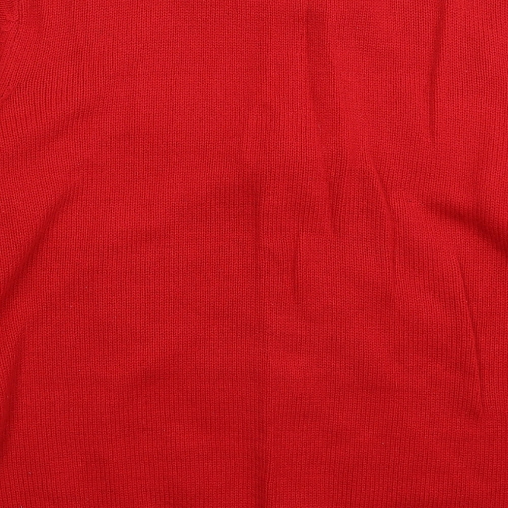 Cedar Wood State Mens Red  Knit Pullover Jumper Size M  - Christmas
