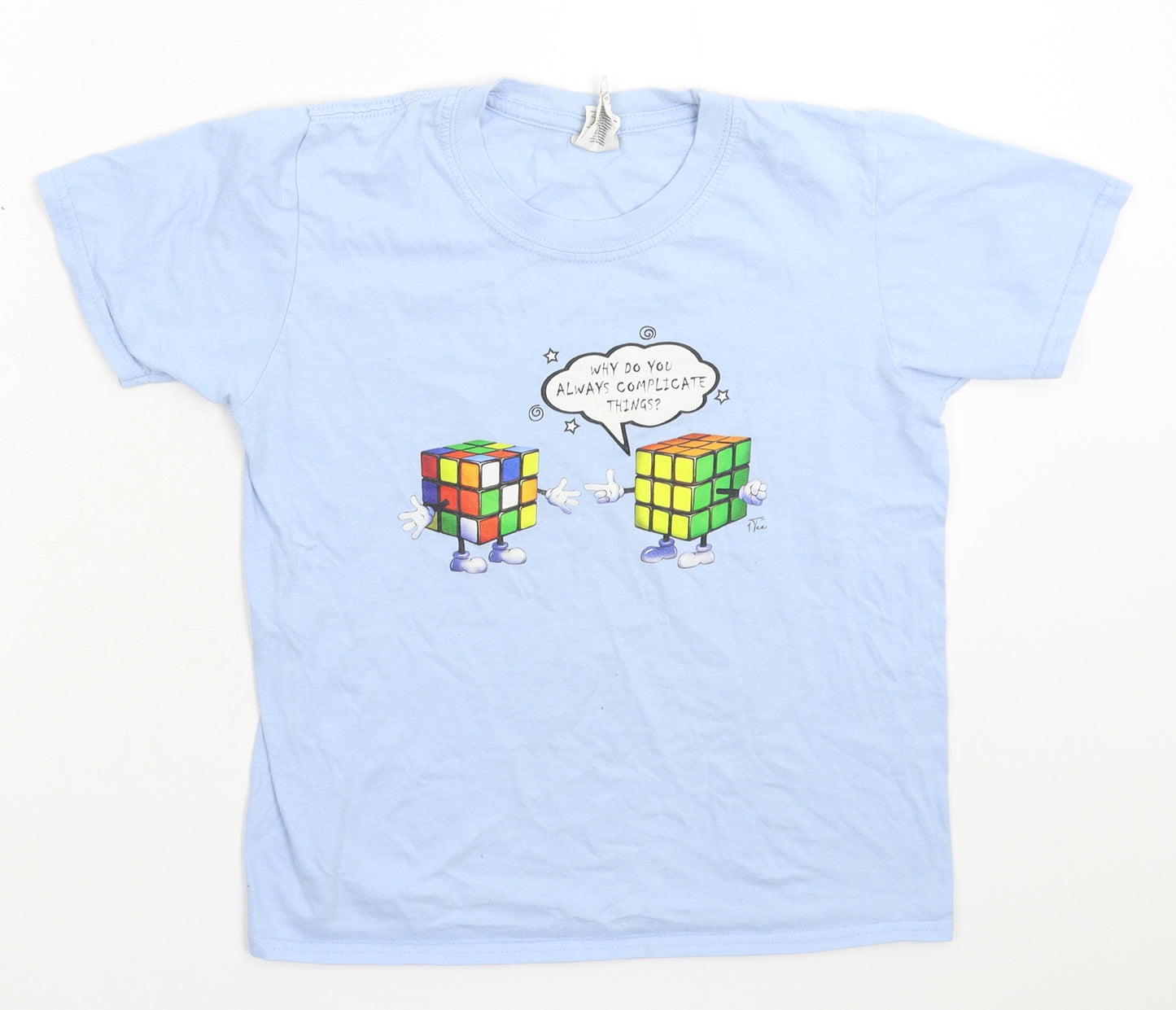Gildan Boys Blue   Basic T-Shirt Size 10-11 Years