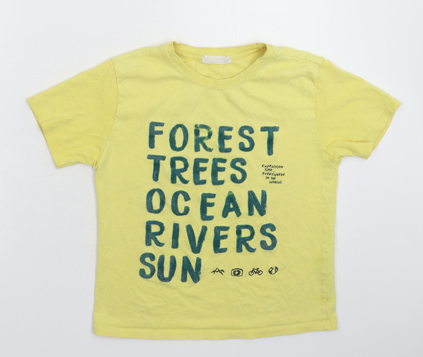 Zara Boys Yellow   Basic T-Shirt Size 9 Years