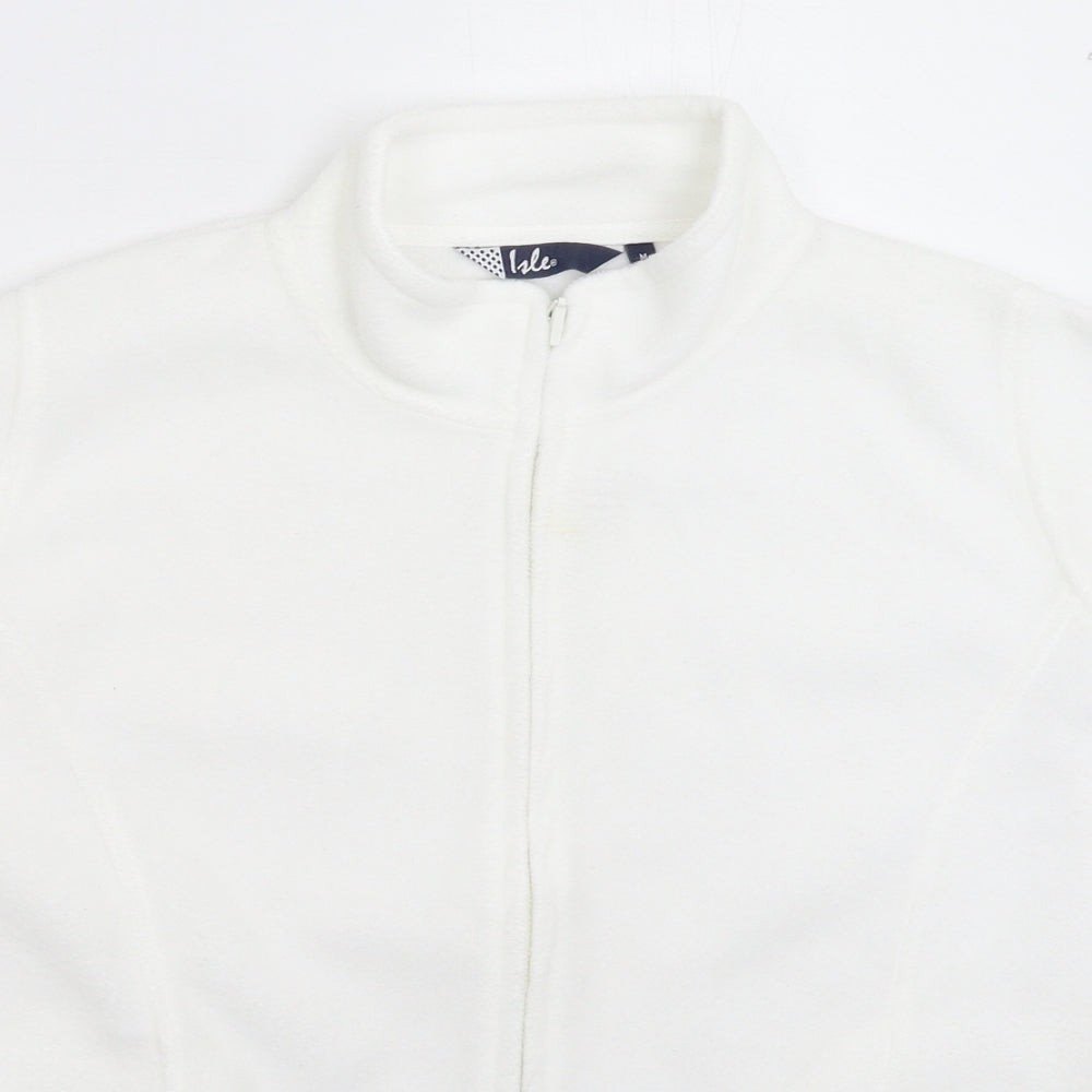 Isle Womens White  Fleece Jacket  Size 16