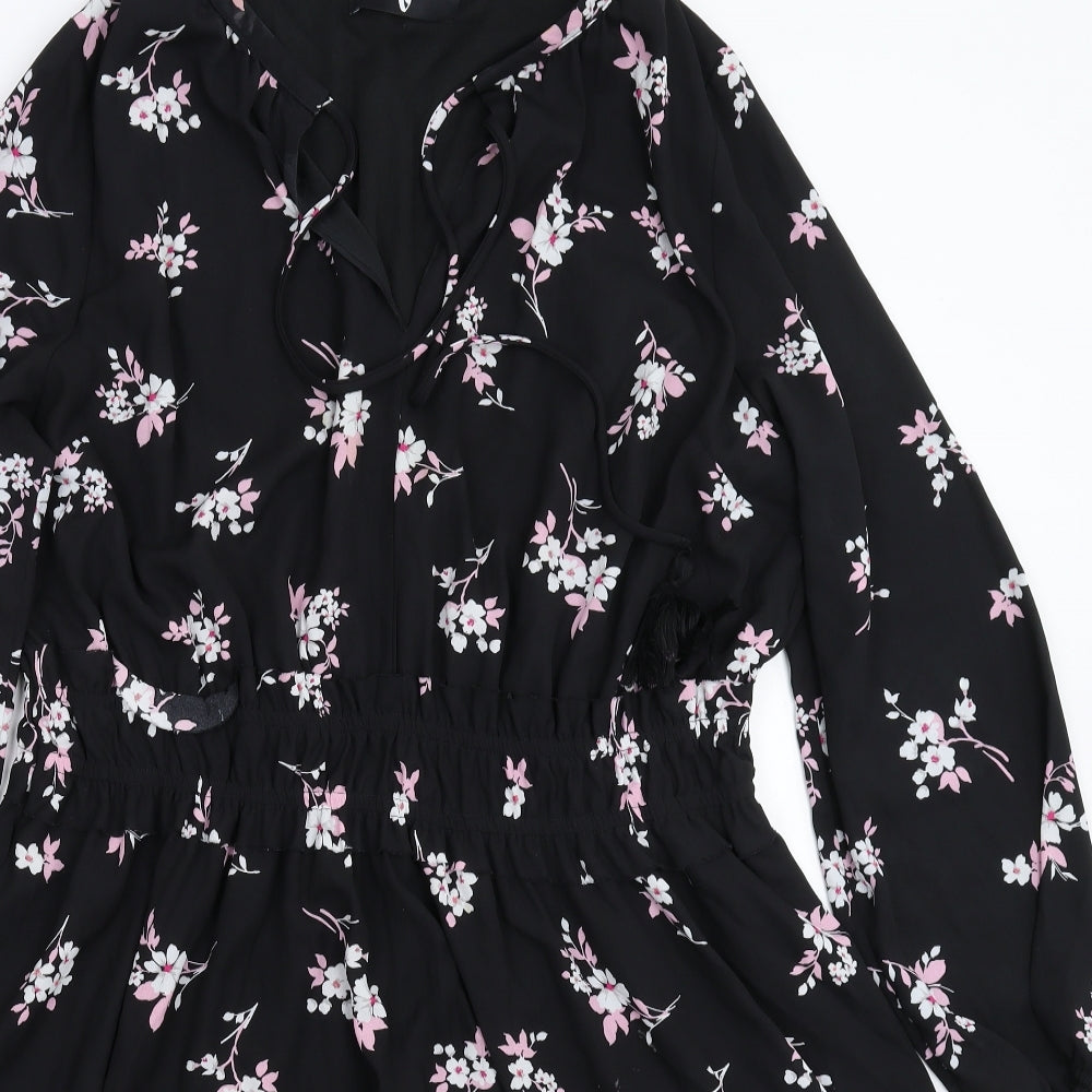 Very Womens Black Floral  Fit & Flare  Size 20