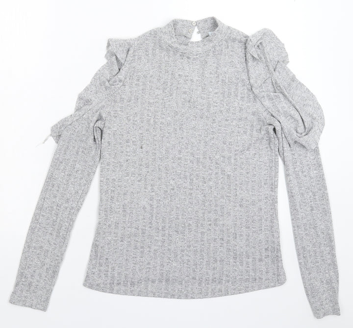COTTON CLUB Womens Grey  Knit Pullover Jumper Size M
