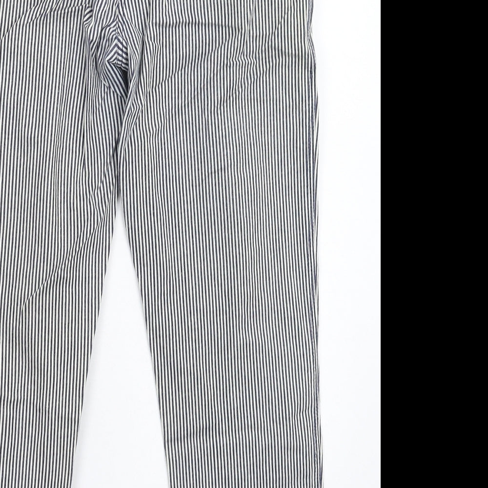 Captain Corsaire Womens Blue Striped  Cropped Trousers Size 8 L23 in