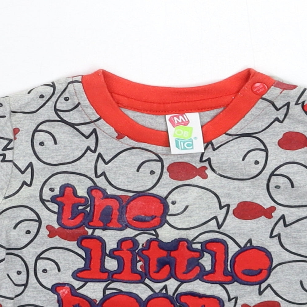 Miobic Baby Grey   Basic T-Shirt Size 6-9 Months