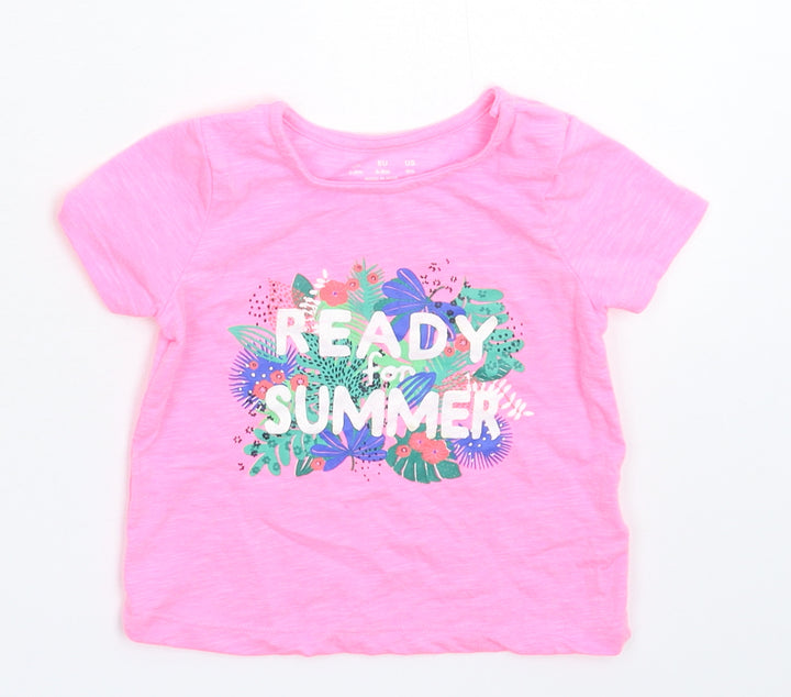 F&F Girls Pink Basic T-Shirt Size 6-9 Months