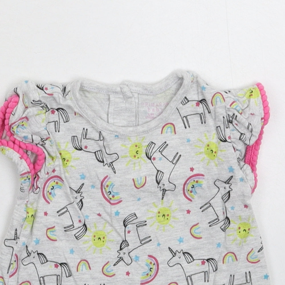 Primark Girls Grey   Basic T-Shirt Size 6-9 Months