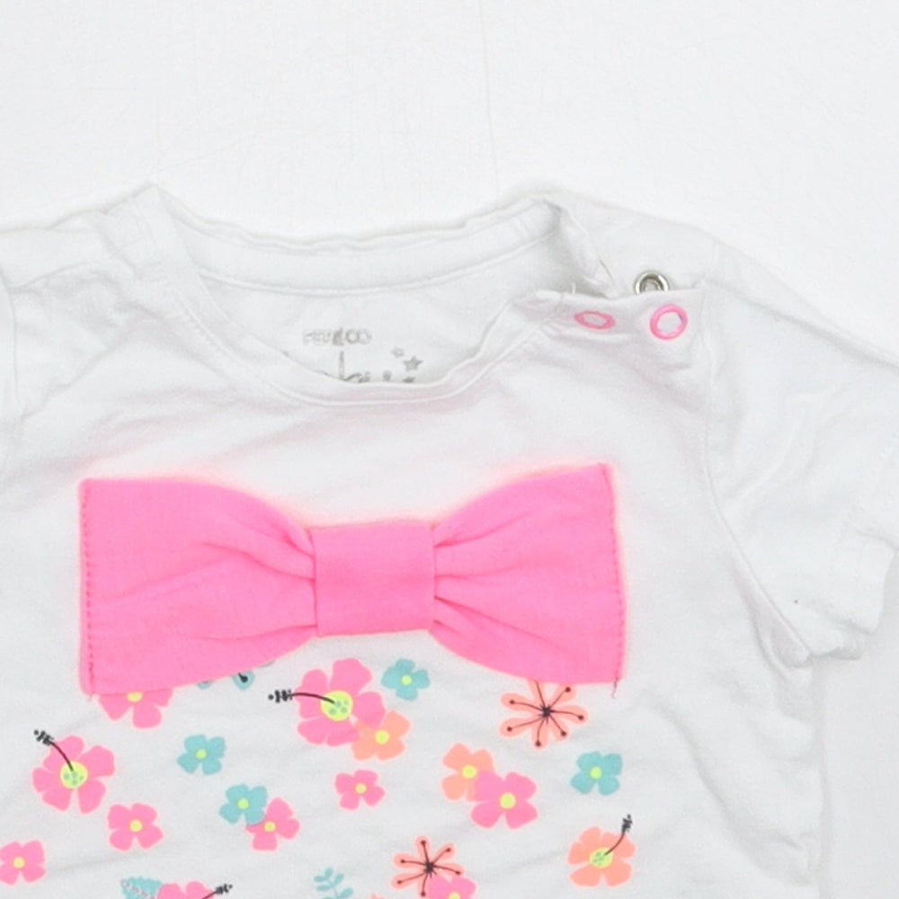 Pep&Co Girls White   Basic T-Shirt Size 6-9 Months