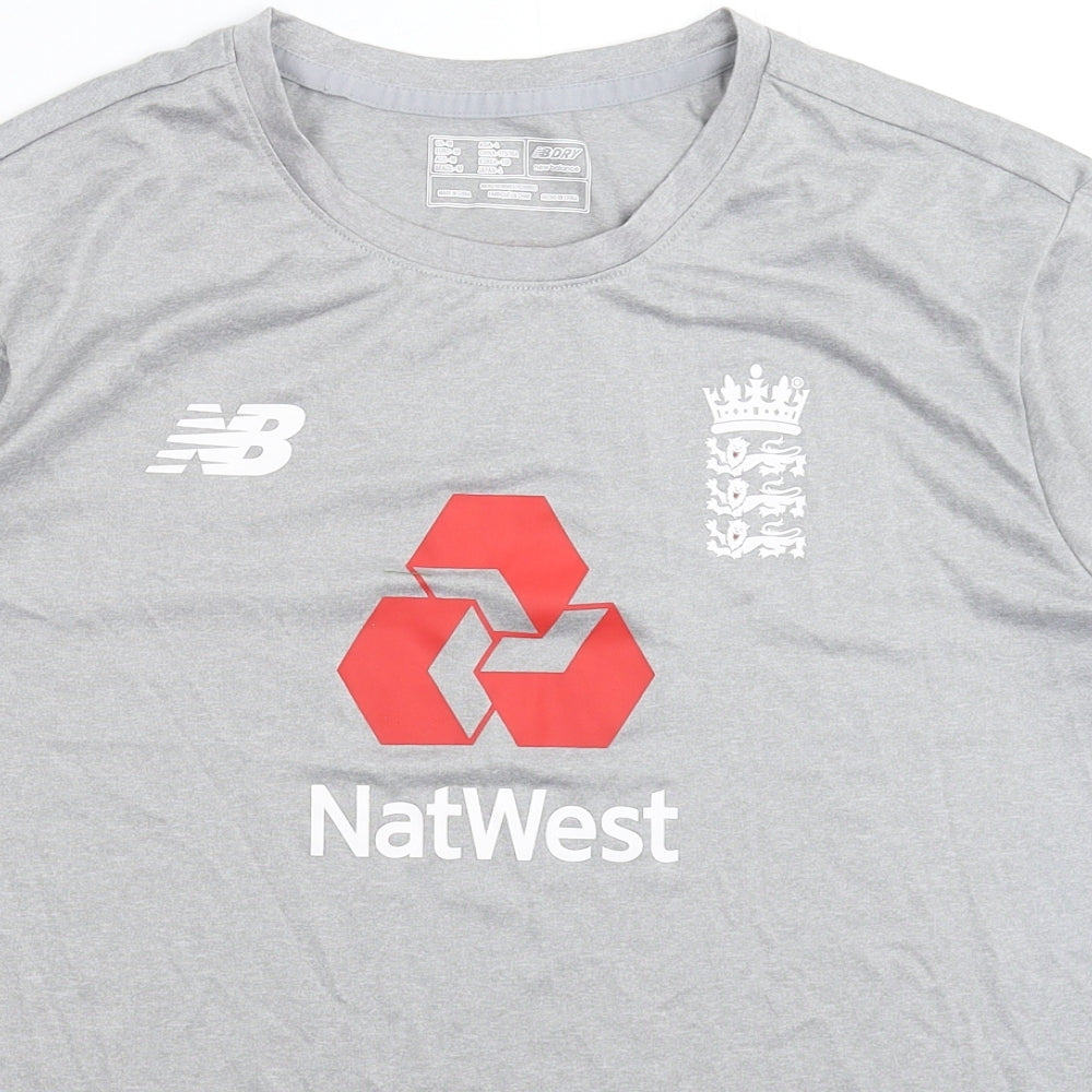 New Balance Mens Grey   Jersey T-Shirt Size L