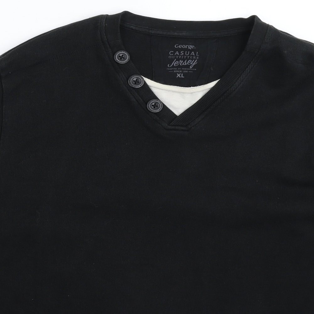 George Mens Black  Knit Pullover Jumper Size XL