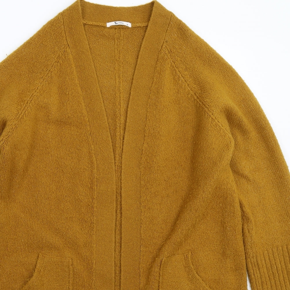 TU Womens Brown  Knit Cardigan Jumper Size 14