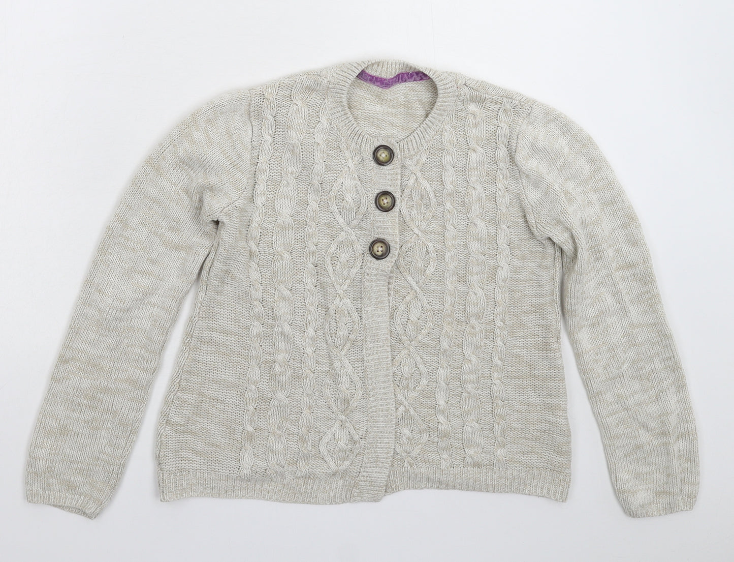 Lily & Dan Girls Grey  Knit Cardigan Jumper Size 9-10 Years