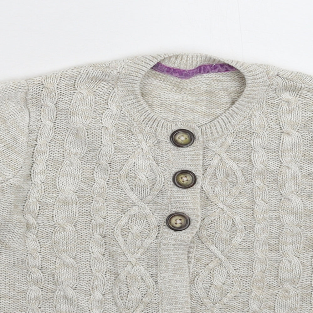 Lily & Dan Girls Grey  Knit Cardigan Jumper Size 9-10 Years