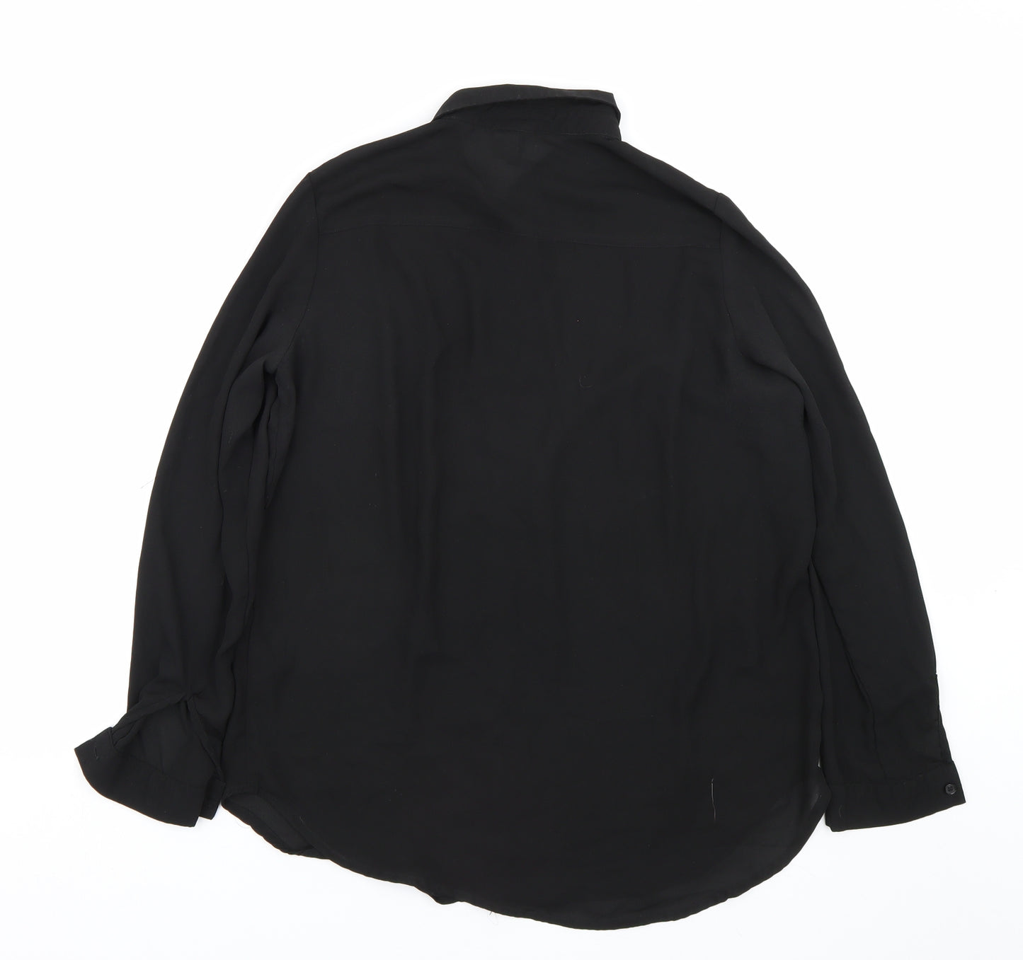 H&M Womens Black   Basic Button-Up Size 8