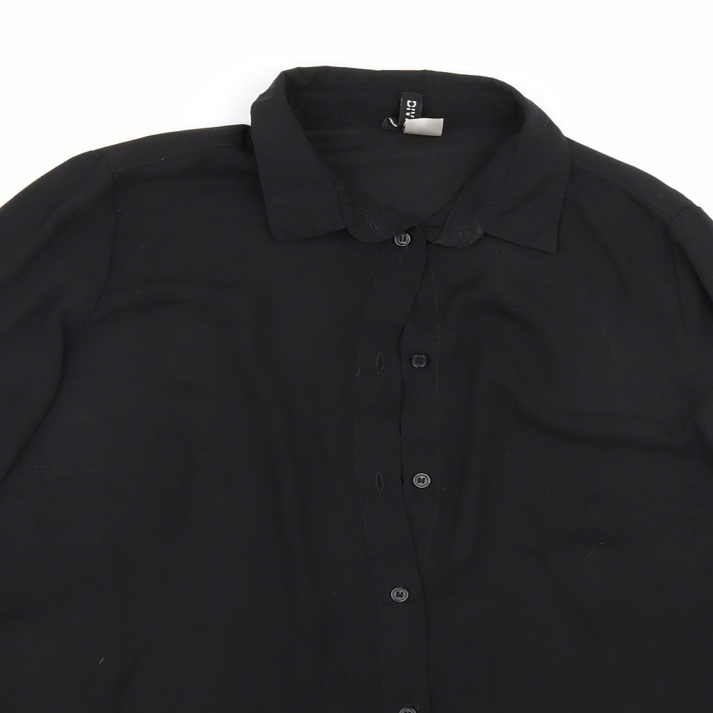 H&M Womens Black   Basic Button-Up Size 8