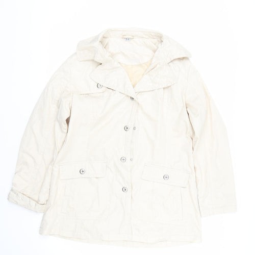 Betty Kay Womens Beige Polka Dot  Rain Coat Coat Size 14