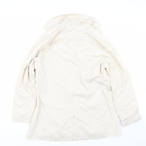 Betty Kay Womens Beige Polka Dot  Rain Coat Coat Size 14