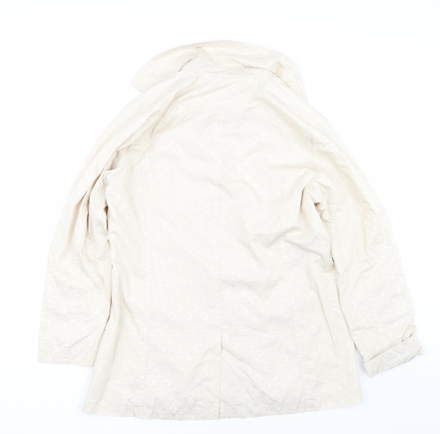 Betty Kay Womens Beige Polka Dot  Rain Coat Coat Size 14