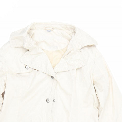 Betty Kay Womens Beige Polka Dot  Rain Coat Coat Size 14