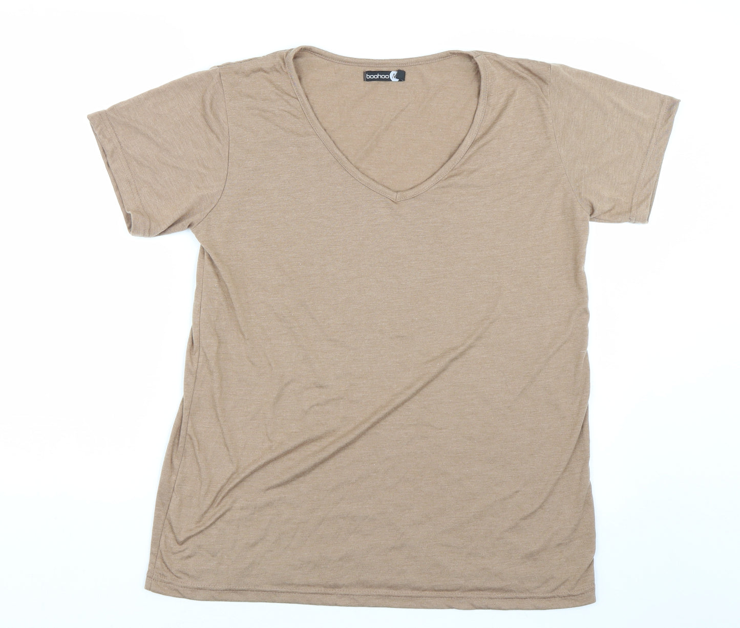 Boohoo Womens Brown   Basic T-Shirt Size 10