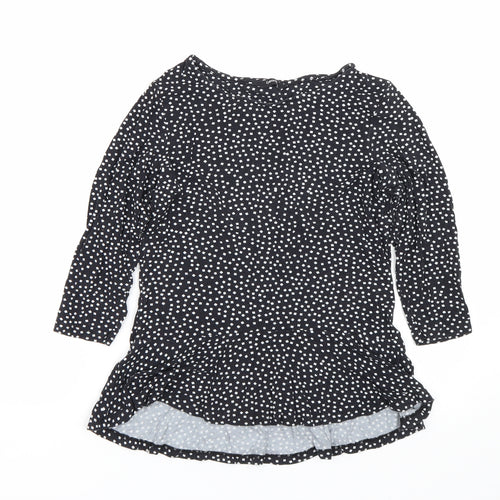 George Womens Black Polka Dot  Basic T-Shirt Size 10