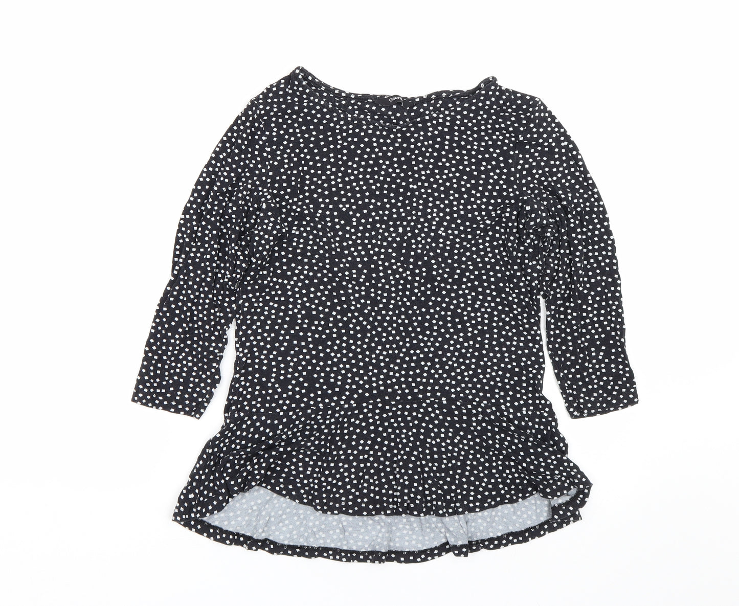 George Womens Black Polka Dot  Basic T-Shirt Size 10