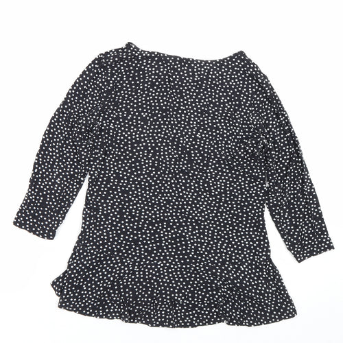George Womens Black Polka Dot  Basic T-Shirt Size 10