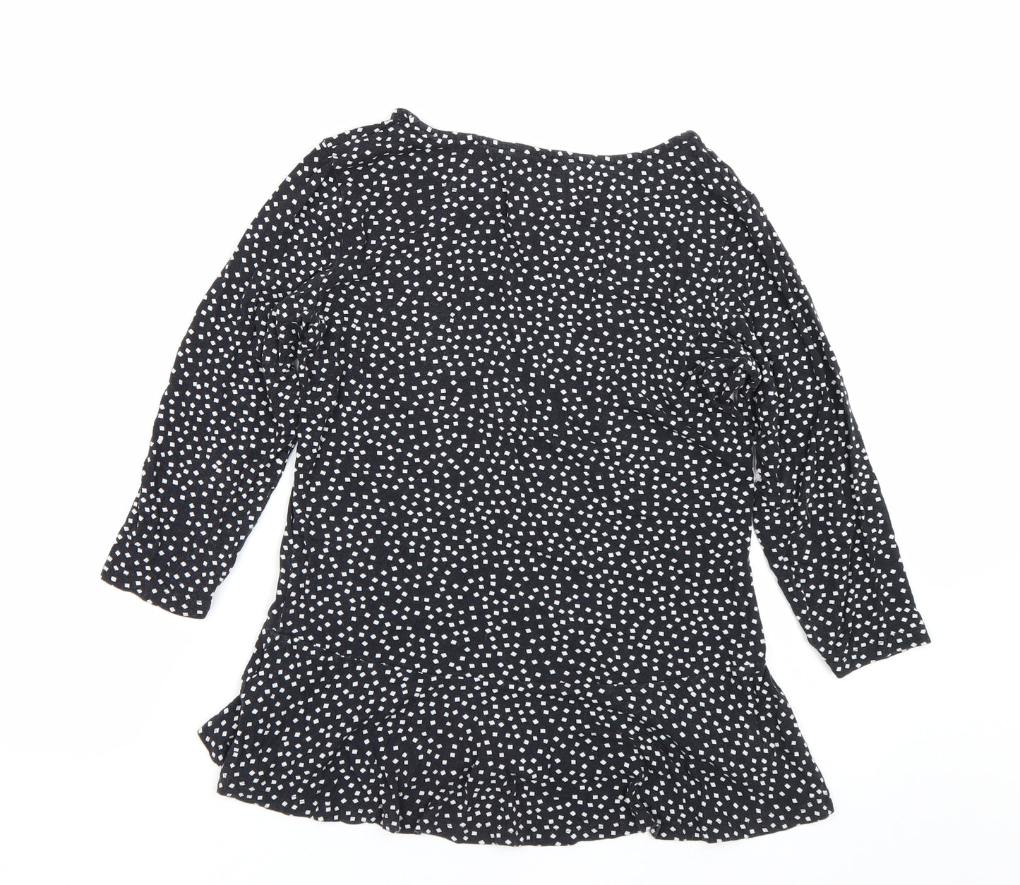 George Womens Black Polka Dot  Basic T-Shirt Size 10