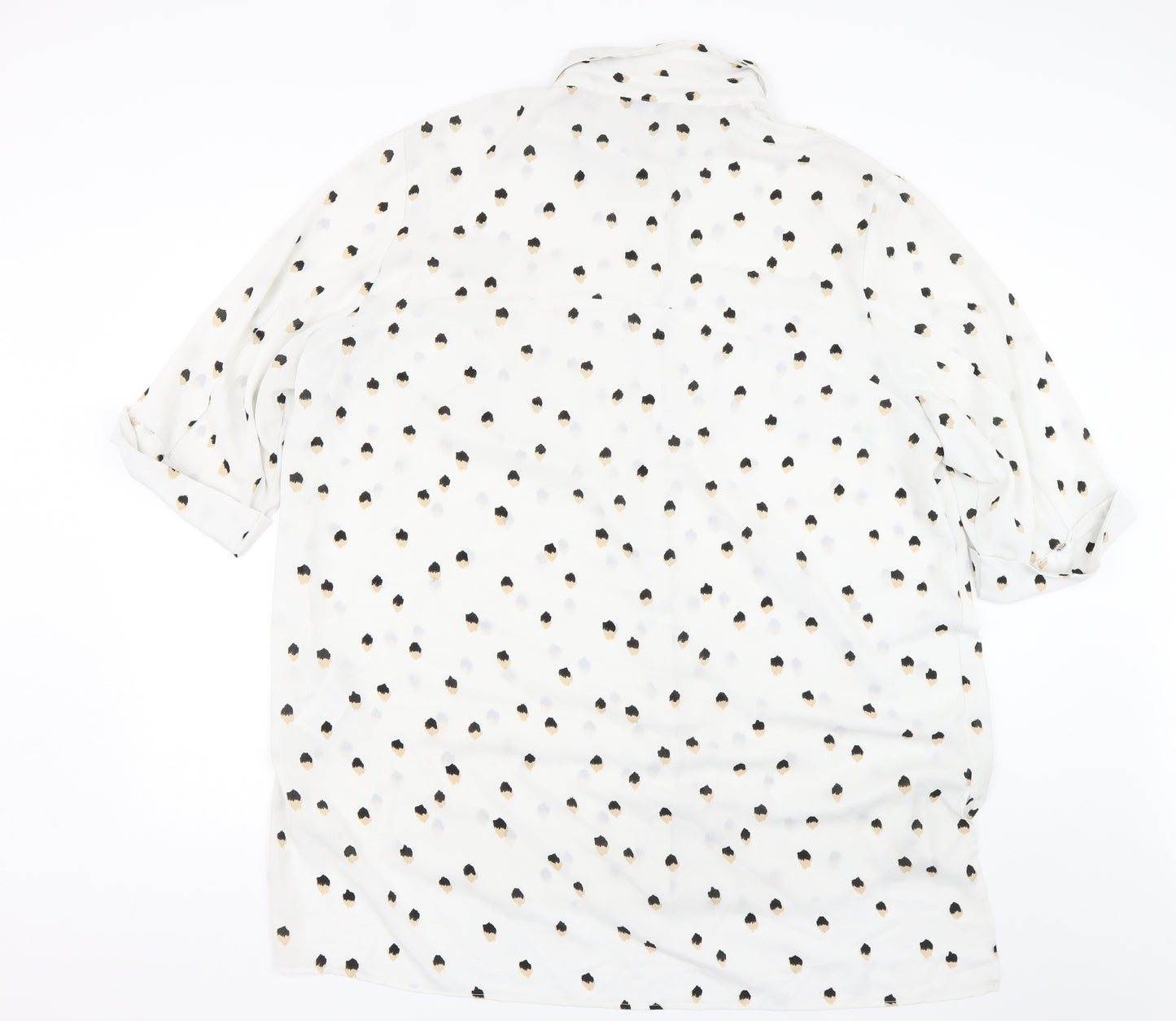 Capsule Womens White Polka Dot  Basic Button-Up Size 24